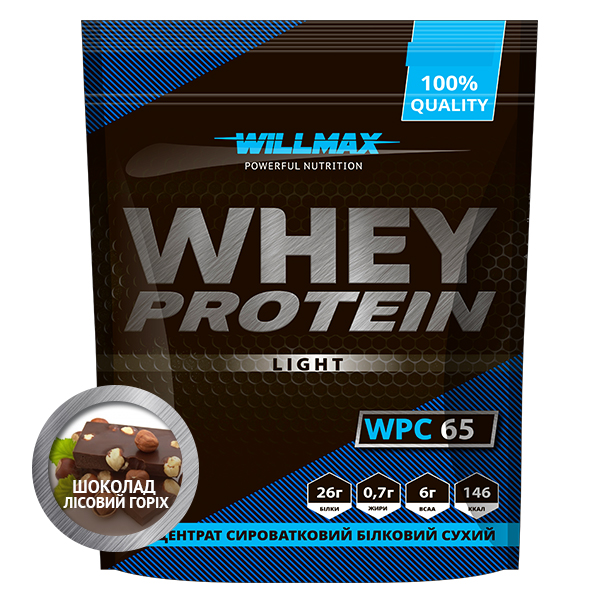 Протеин Willmax 65%  1кг шоколад-лесной орех 